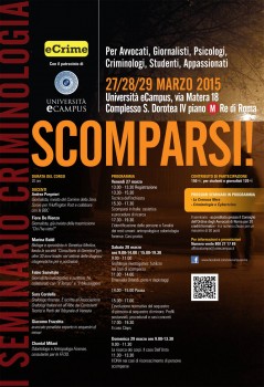 Criminologia: all’eCampus un seminario sugli scomparsi