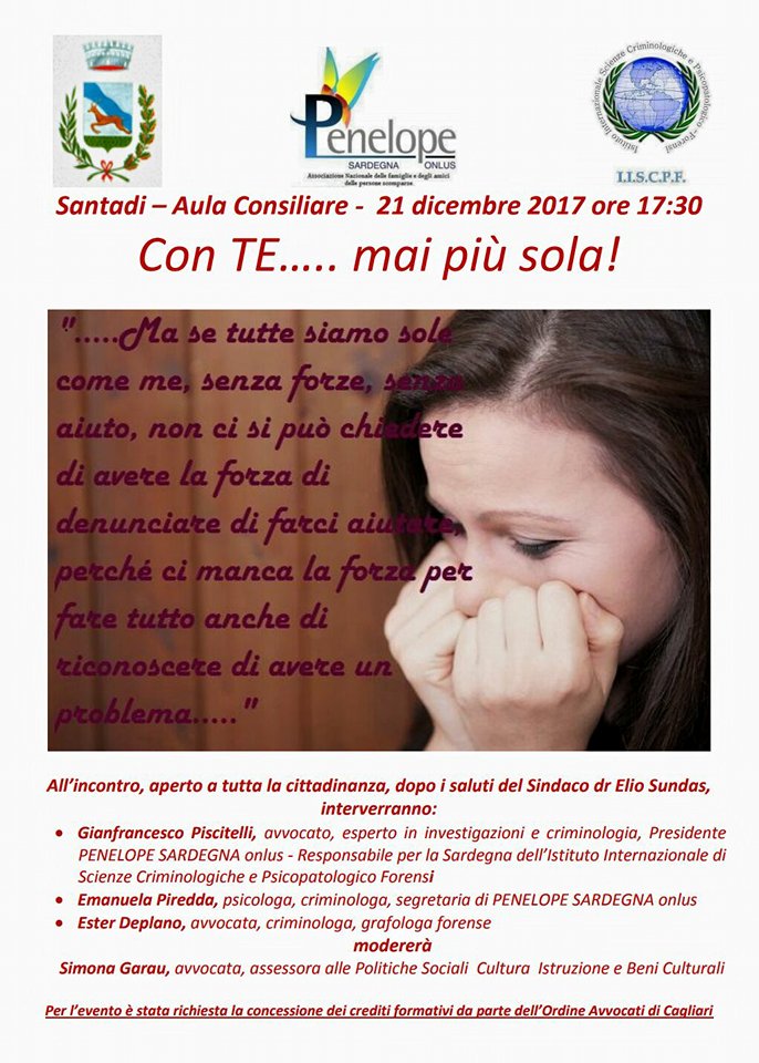 L’associazione Penelope presenta: “Con Te…mai più sola!”