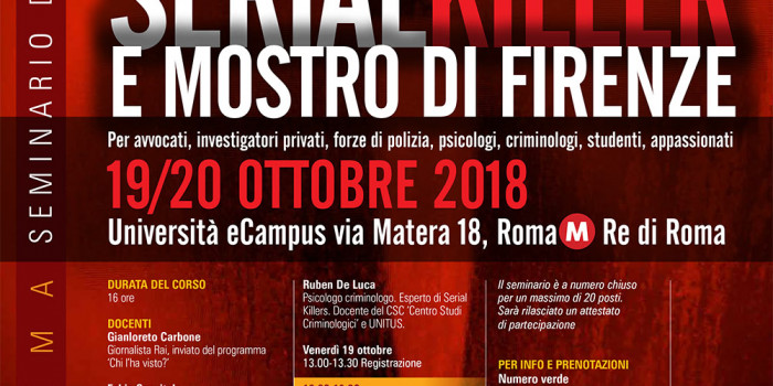 Il punto su serial killer e Mostro di Firenze nel nuovo seminario Nerocrime