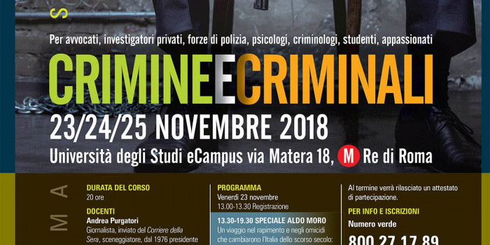 Crimini e criminali al di là dai luoghi comuni, nel nuovo seminario Nerocrime